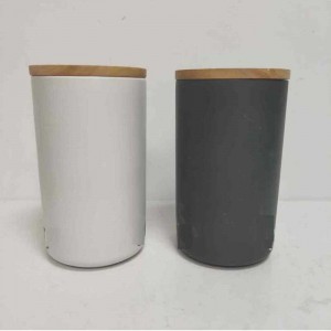 ขายส่งสูงรอบที่มีฝาปิดไม้เซรามิกสโตนแวร์การจัดเก็บกระป๋องขวด